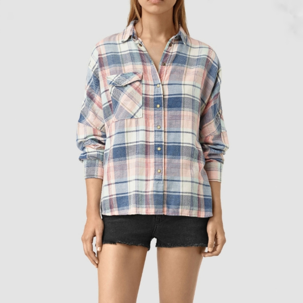 All Saints Bela Oversized Check Shirt